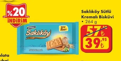 Saklıköy Sütlü Kremalı Bisküvi 264 G
