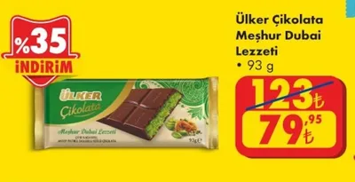 Ülker Çikolata Meşhur Dubai Lezzeti 93 G