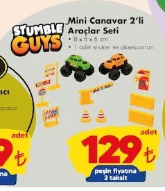 Mini Canavar 2'Li Araçlar Seti