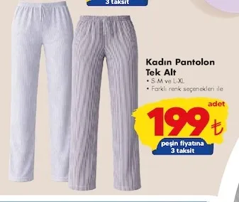 Kadın Pantolon Tek Alt