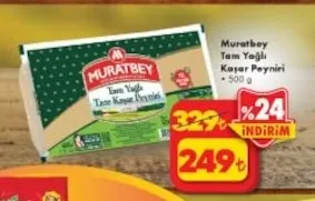 Muratbey Tam Yağlı Kaşar Peyniri 500 G