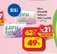 Ebru Güzellik Sabunu Gül/Leylak 5X75 G