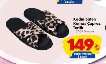 Kadın Saten Kumaş Çapraz Terlik