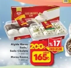 Algida Maraş Sade/Çikolata 500 Ml Maraş Kesme 650 Ml