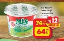 Mis Yoğurt Yarım Yağlı Homojenize 1500 G