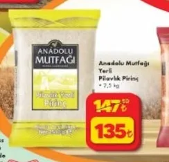 Anadolu Mutfağı Yerli Pilavlık Pirinç 2,5 Kg