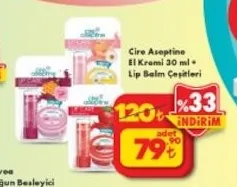 Cire Aseptine El Kremi 30 Ml + Lip Balm Çeşitleri