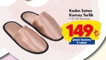 Kadın Saten Kumaş Terlik