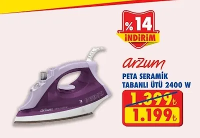Arzum Peta Seramik Tabanlı Ütü 2400 W