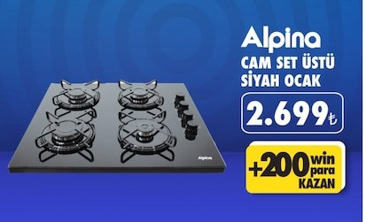 Alpina Cam Set Üstü Siyah Ocak