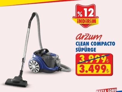 Arzum Clean Compacto Süpürge