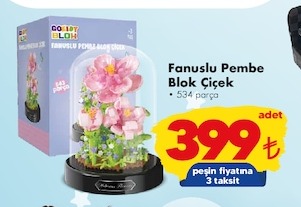Fanuslu Pembe Blok Çiçek