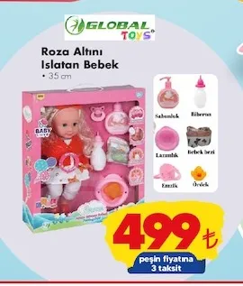 Global Toys Roza Altını Islatan Bebek 35 Cm