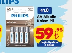 Philips Aa Alkalin Kalem Pil 4'Lü