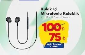 Kulak İçi Mikrofonlu Kulaklık