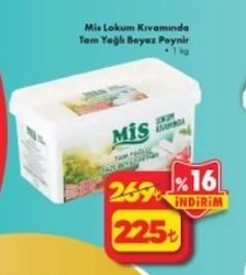 Mis Lokum Kıvamında Tam Yağlı Beyaz Peynir 1 Kg