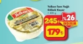 Yelken Tam Yağlı Göbek Kaşar 400 G