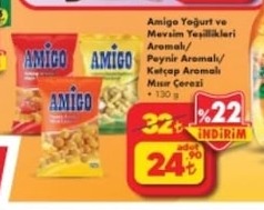 Amigo Yoğurt Ve Mevsim Yeşillikleri Aromalı Mısır Çerezi 130 G