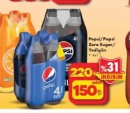 Pepsi/Pepsi Zero Sugar/ Yediğün 4X1 L