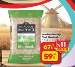 Anadolu Mutfağı Yeşil Mercimek 1 Kg