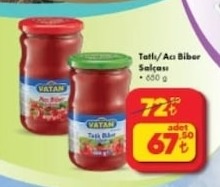 Vatan Tatlı/Acı Biber Salçası 650 G