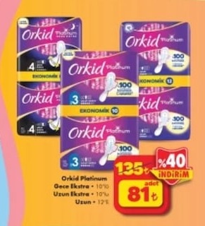 Orkid Platinum Gece Ekstra 10'Lu Uzun Ekstra 10'Lu Uzun 12'Li
