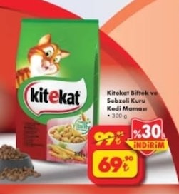 Kitekat Bifttek Ve Sebzeli Kuru Kedi Maması 300 G