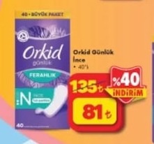 Orkid Günlük İnce 40'Lı