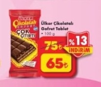 Ülker Çikolatalı Gofret Tablet 100 G