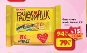 Ülker Rondo Muzlu Kremalı 8'Li 488 G