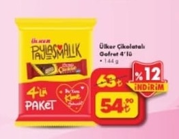Ülker Çikolatalı Gofret 4'Lü 144 G