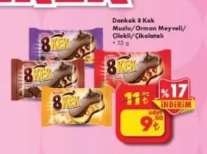 Dankek 8 Kek Muzlu Orman Meyveli Çilekli Çikolatalı 55 G