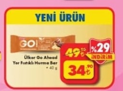 Ülker Go Ahead Yer Fıstıklı Hurma Bar 40 G