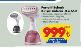 Portatif Buharlı Kırışık Giderici-Ksı-650