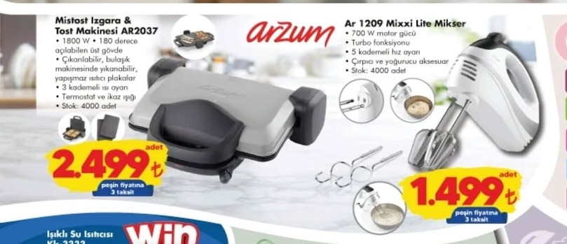 Arzum Mistost Izgara & Tost Makinesi