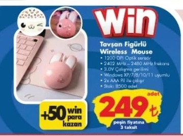 Win Tavşan Figürlü Wireless Mouse