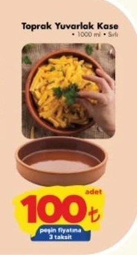Toprak Yuvarlak Kase 1000 Ml