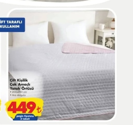 Çift Kişilik Çok Amaçlı Yatak Örtüsü 200X220 Cm