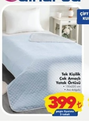 Tek Kişilik Çok Amaçlı Yatak Örtüsü 150X220 Cm