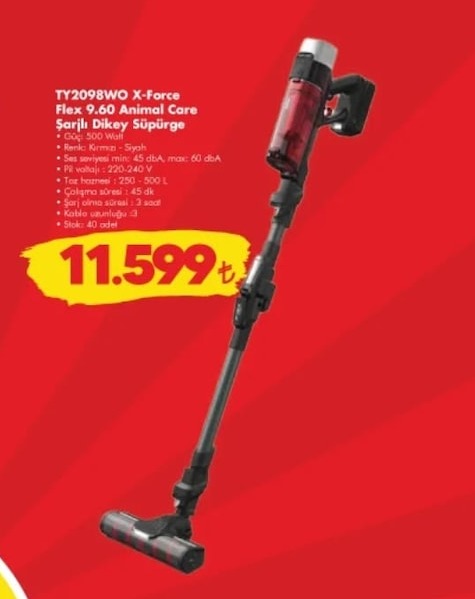Ty2098Wo X-Force Flex 9.60 Animal Care Şarjlı Dikey Süpürge