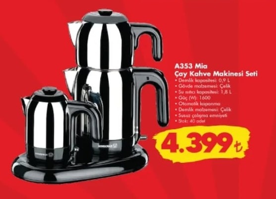 A353 Mia Çay Kahve Makinesi Seti