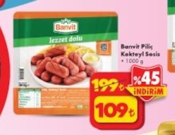Banvit Piliç Kokteyl Sosis 1000 G