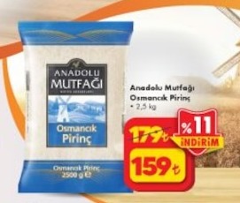 Anadolu Mutfağı Osmancık Pirinç 2,5 Kg