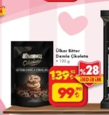 Ülker Bitter Damla Çikolata 120 G