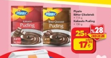 Piyale Bitter Çikolatalı Kakaolu Puding