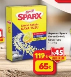 Asperex Sparx Limon Kokulu Kaya Tuzu 1,5 Kg