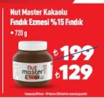 Nut Master Kakaolu Fındık Ezmesi %15 Fındık 720 G