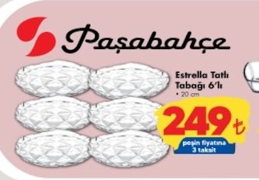 Paşabahçe Estrella Tatlı Tabağı 6'Lı