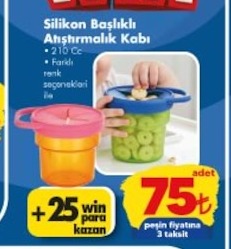 Silikon Başlıklı Atıştırmalık Kabı 210 Cc