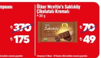 Ülker Mcvitie'S Saklıköy Çikolatalı Kremalı 261 G